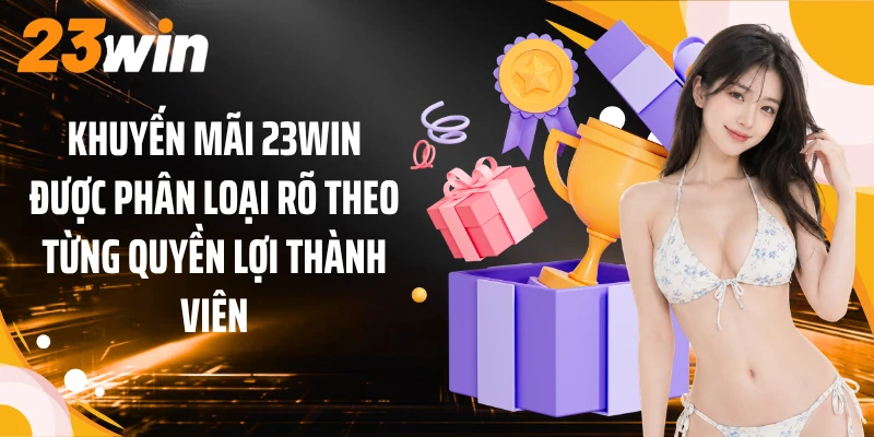 Khuyến mãi 23WIN được phân loại rõ theo từng quyền lợi thành viên